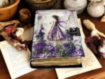 Soft Leather Journal Grimoire LAVENDER FAIRY Blank Lock A7