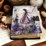 Soft Leather Journal Grimoire LAVENDER FAIRY Blank Lock A7