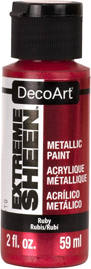 318F1954-93E4-4B6C-9E13-98BDDF8E14A9 DecoArt Extreme Sheen RUBY Metallic Acrylic Paint 2oz - Image 1
