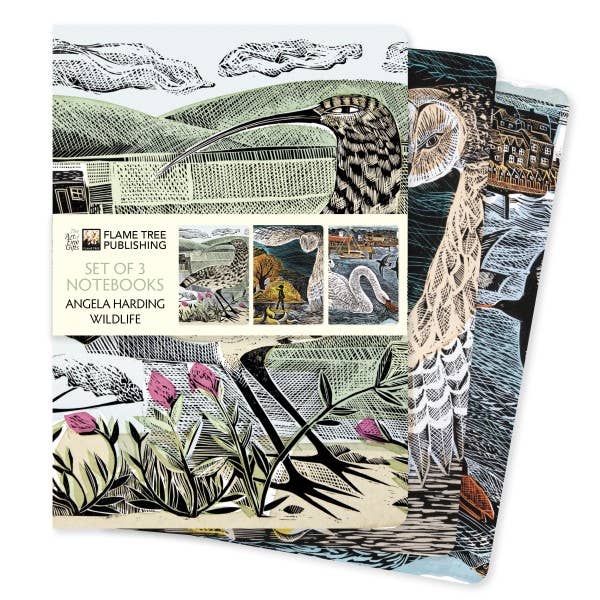 31b017a01f74fc132880bb840cf2090733fffdc9396020343964d2077e558262 Softcover Angela Harding WILDLIFE SET Of 3 Standard Notebooks - Image 1