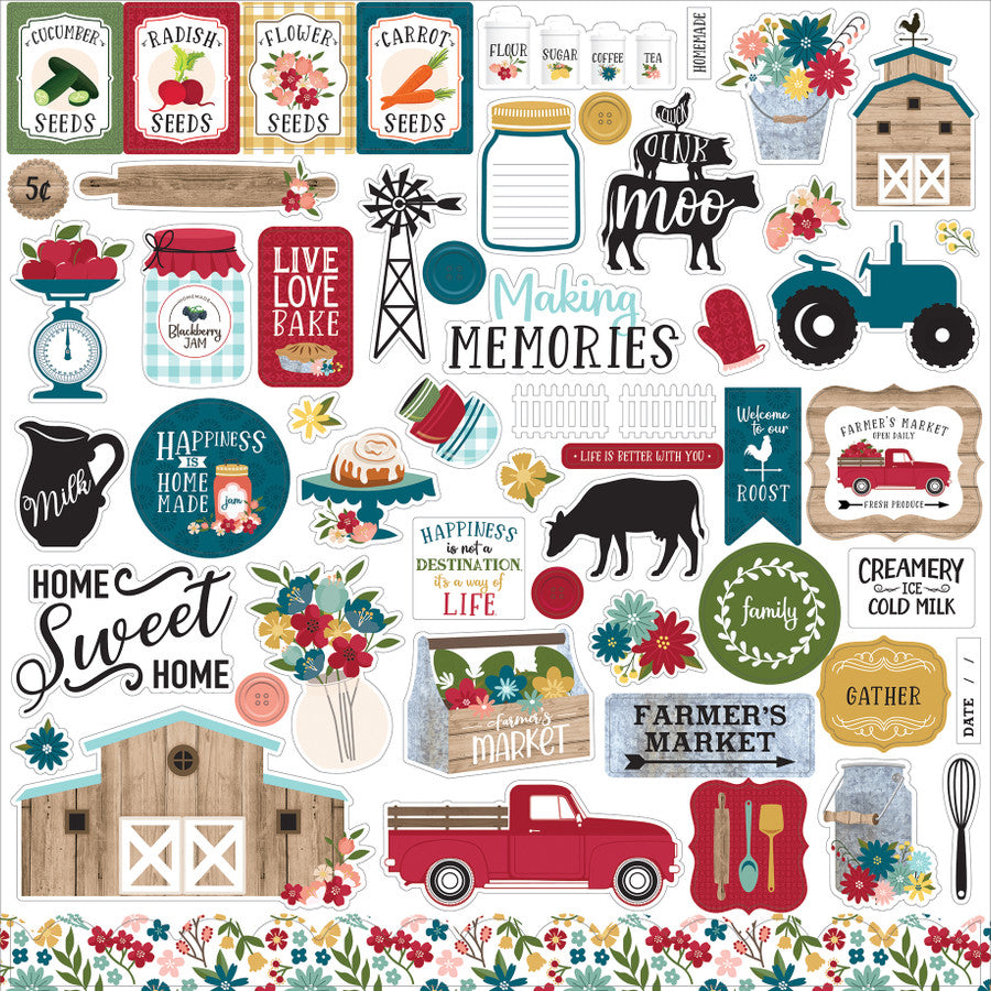 321AB576-FE3D-4659-9C6E-102D7BE13B62 Echo Park FARMER’S MARKET 12"X12" Element Stickers - Image 1