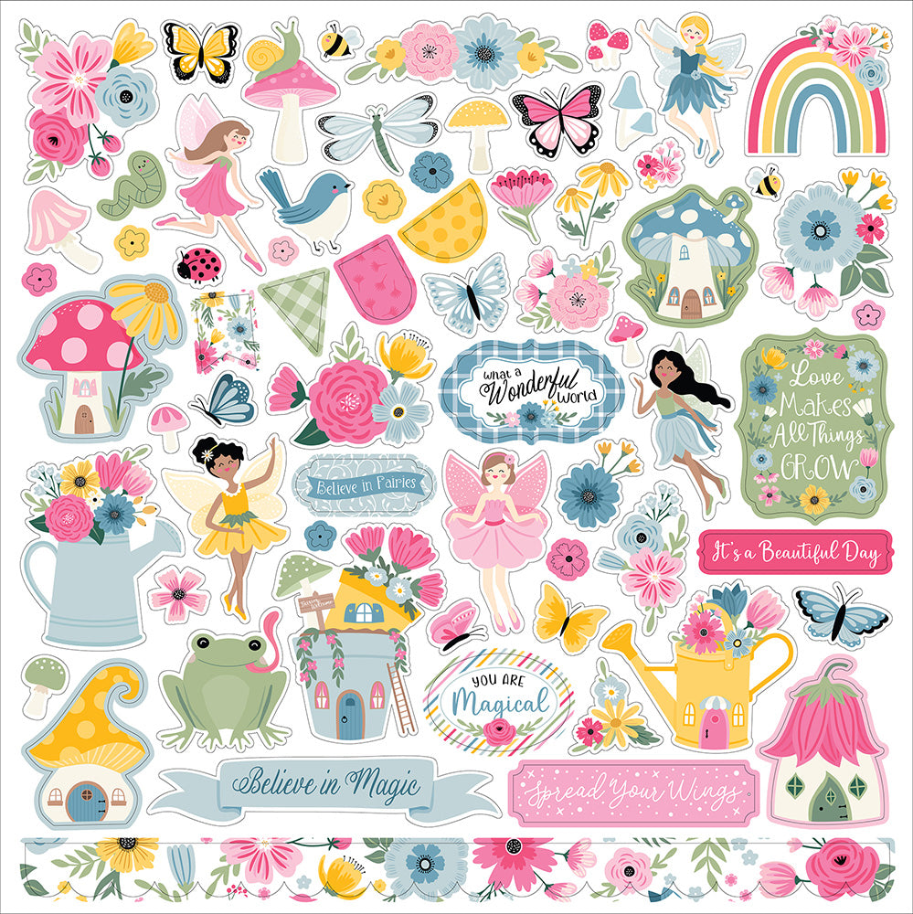 3297F532-A487-4BDB-930E-A2073ECF6D3F Echo Park FAIRY GARDEN 12"X12" Sticker Sheet - Image 1