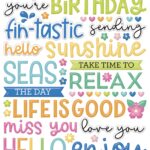 Doodlebug SUMMER FUN Puffy Words Stickers 124pc