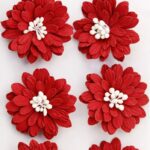 Little Birdie ASTRA CARDINAL RED Handmade Flowers 6pc