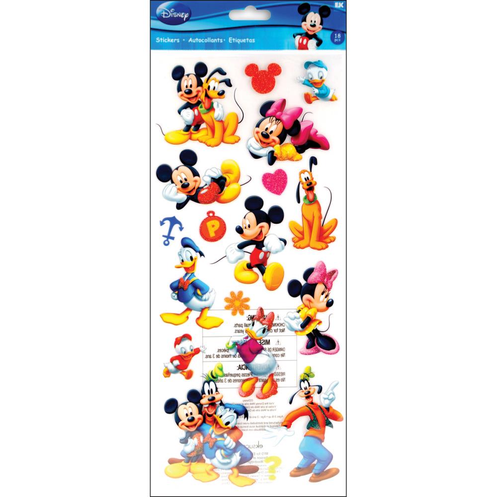 350F22DB-B3CA-4CFF-8AD9-7574BE078ED3 Disney Ek Success MICKEY & FRIENDS Stickers 18pc - Image 1