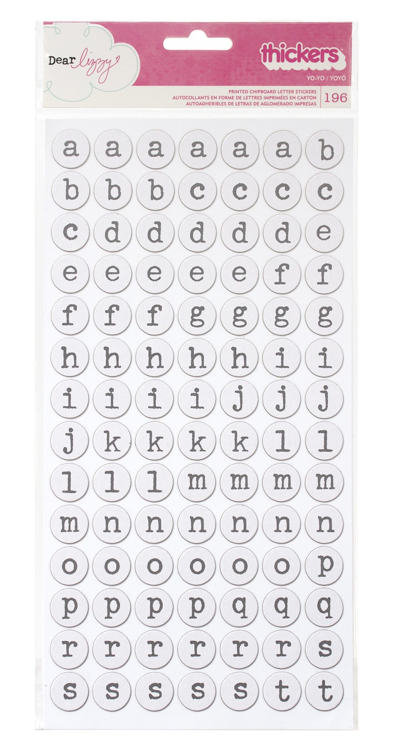 363444PK Thickers Dear Lizzy Daydreamer YO-YO Chipboard Letter Stickers - Image 1