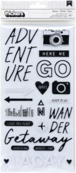 Thickers Crate Paper Here There Everywhere WANDER Glossy Puffy Phrase Stickers