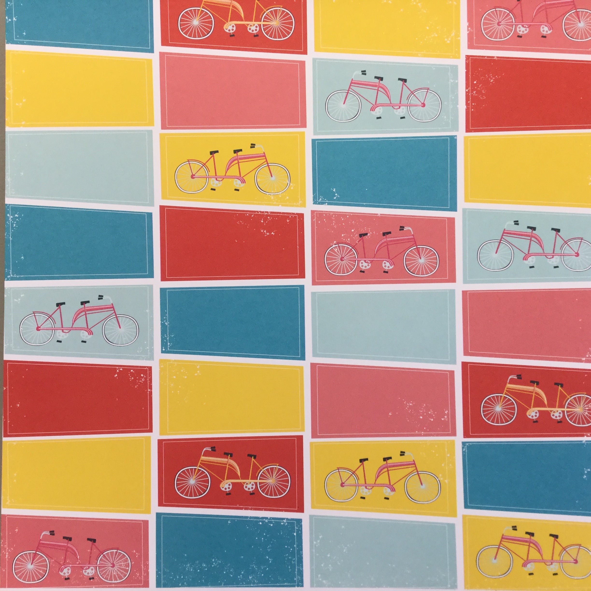 3B51510A-A281-4C7E-8751-1BDB76832E3C American Crafts Shoreline SANTA MONICA 12"X12" Bike Paper - Image 1