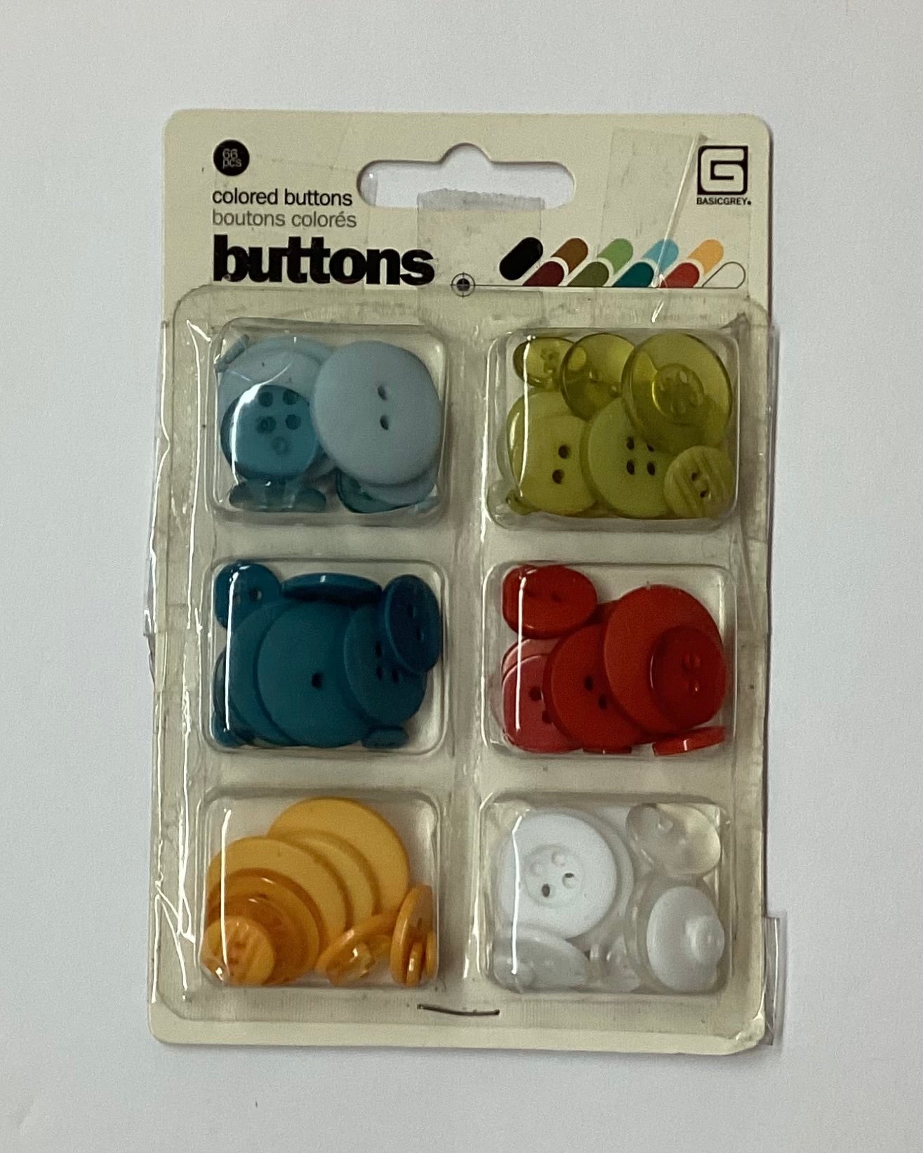 3B5EA1D5-A0C9-474A-89AB-449396BC4B20 Basic Grey COLORED BUTTONS 66pc - Image 1