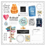 Scrapbook Customs TRAVEL WATERCOLOR CUT-OUTS 12”X12” Scrapbook Paper