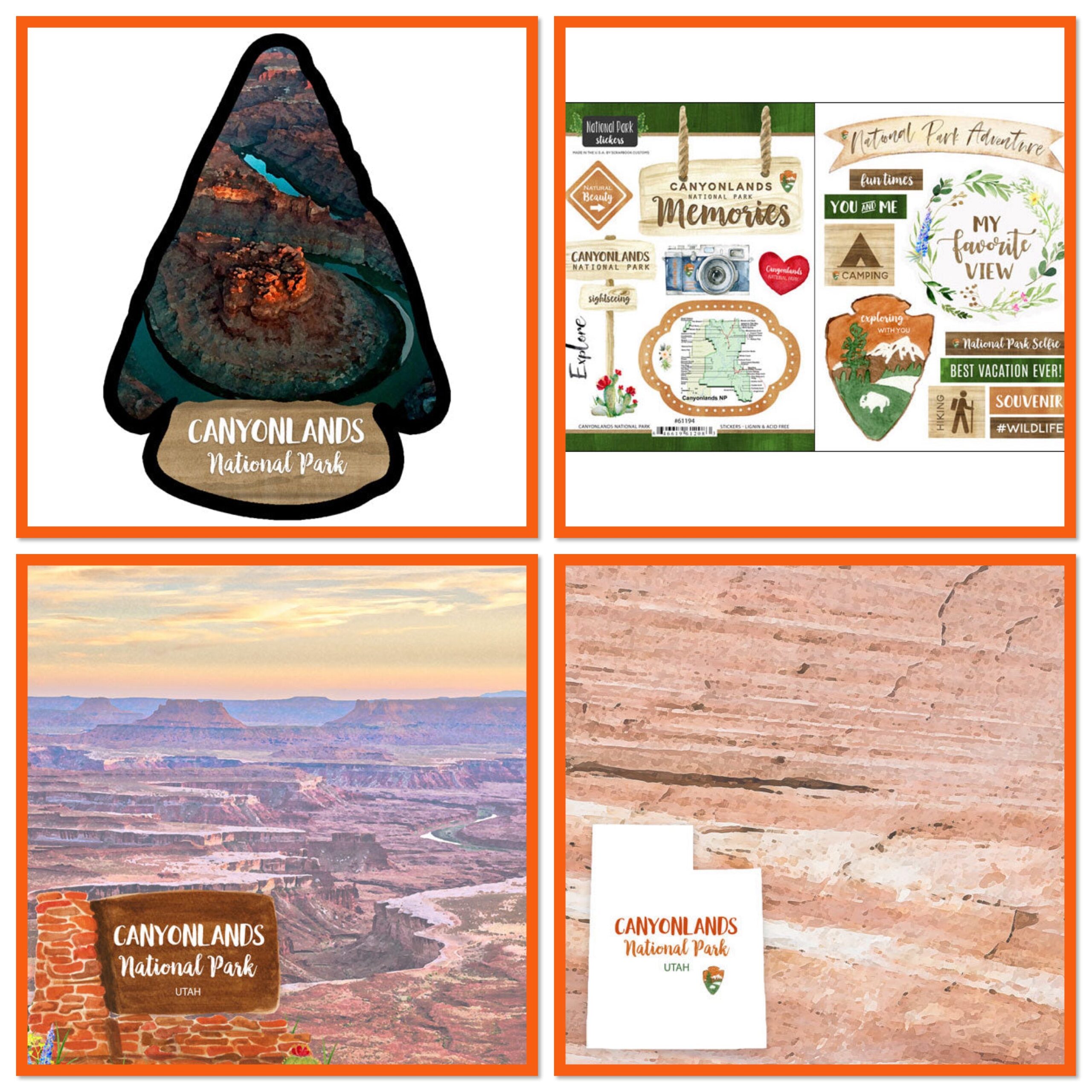 3D6E09E4-E1BC-49BA-B29B-C87AF5D1EC01 National Park CANYONLANDS Paper & Stickers 4pc Kit - Image 1
