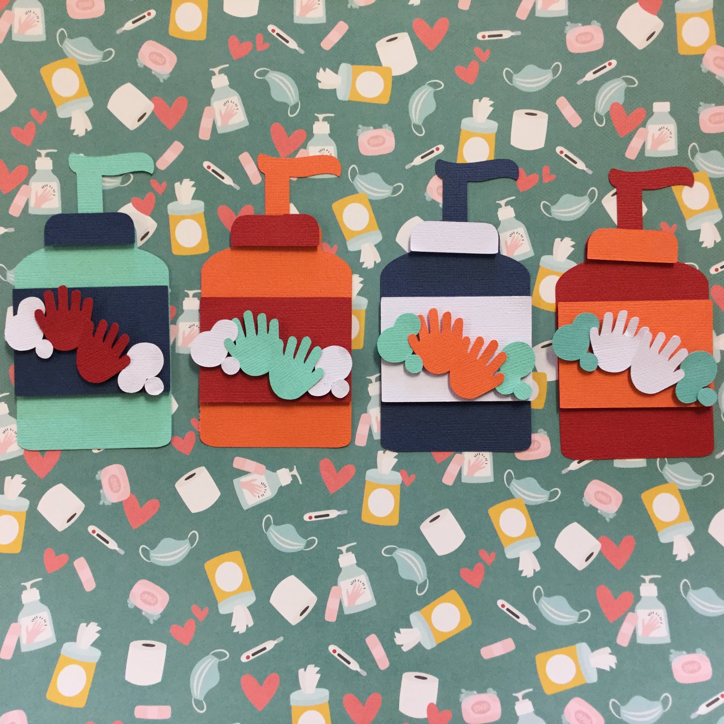 3D8D610F-7199-43A2-8963-E4EFEAC108AA Corona Covid-19 Quarantine Scrapbook DieCuts HAND SANITIZER - Image 1