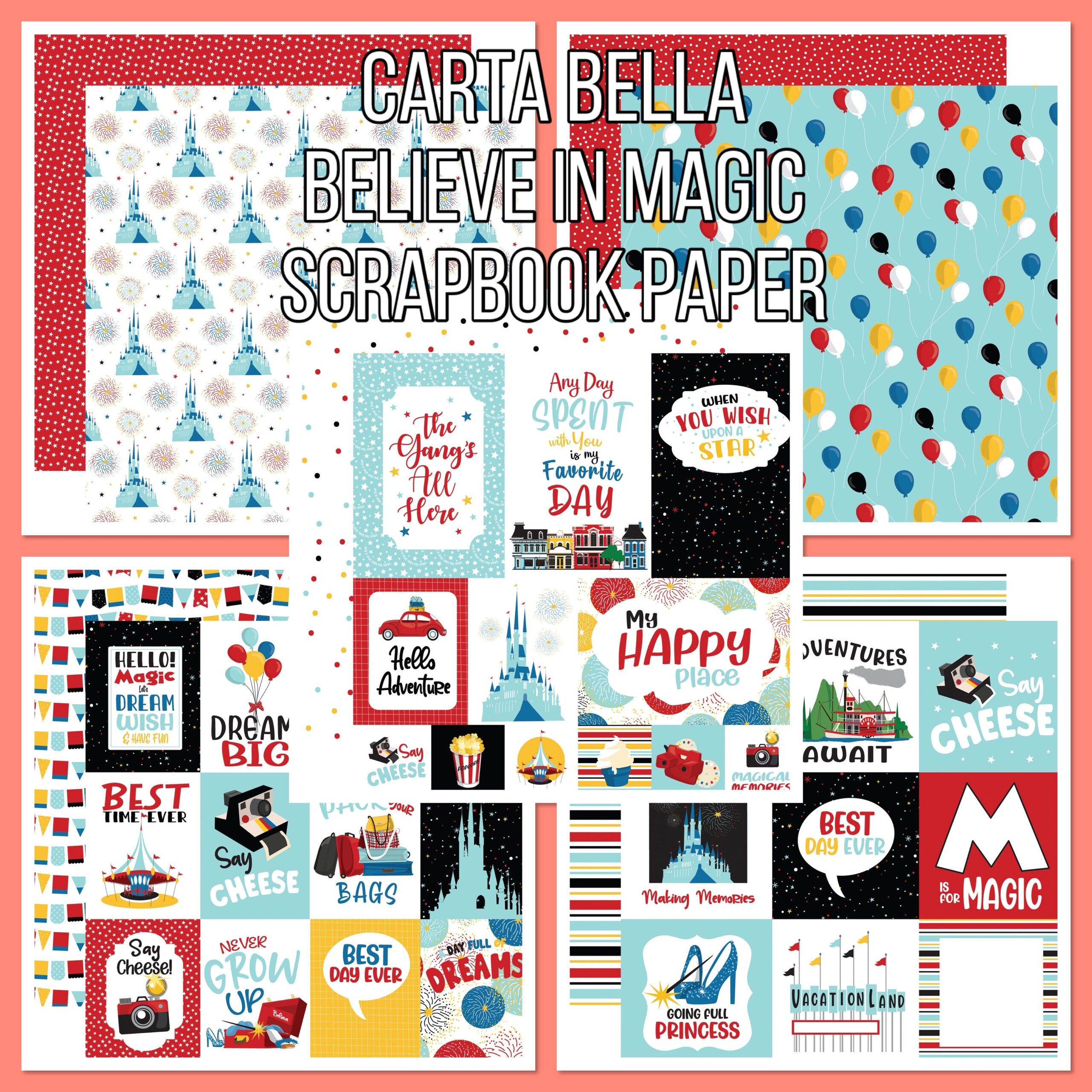 3E48DB1C-0EBF-41F9-A89A-E9B4D1BCFCE9 Carta Bella BELIEVE IN MAGIC 12"X12" Scrapbook Paper - Image 1
