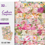 Crafters Companion DELIGHTFUL PEONIES 12X12 Paper Pad 32pc