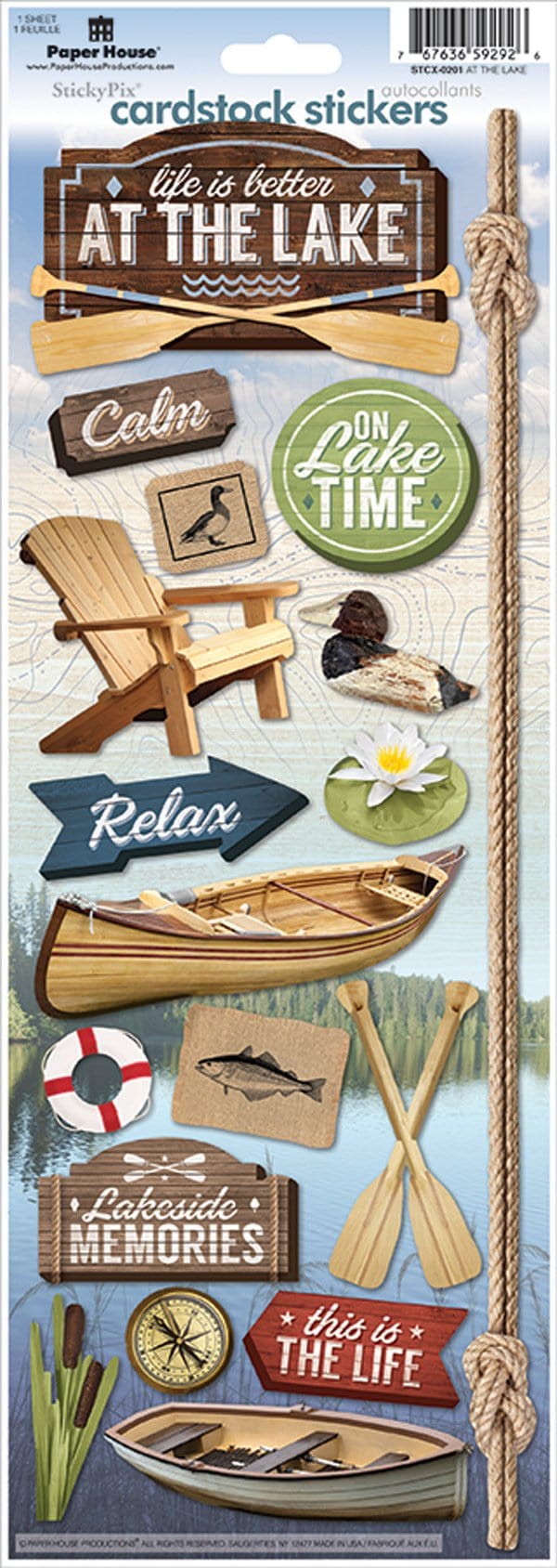 3EAC8B01-E8F6-4306-9735-36C25DE17EDC Paper House AT THE LAKE Cardstock Sticker Sheet - Image 1