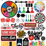 Reminisce GAME NIGHT 12"X12" DieCut Stickers 41pc