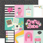 Simple Stories Crafty Babe ELEMENTS 2 12”X12” Scrapbook Paper