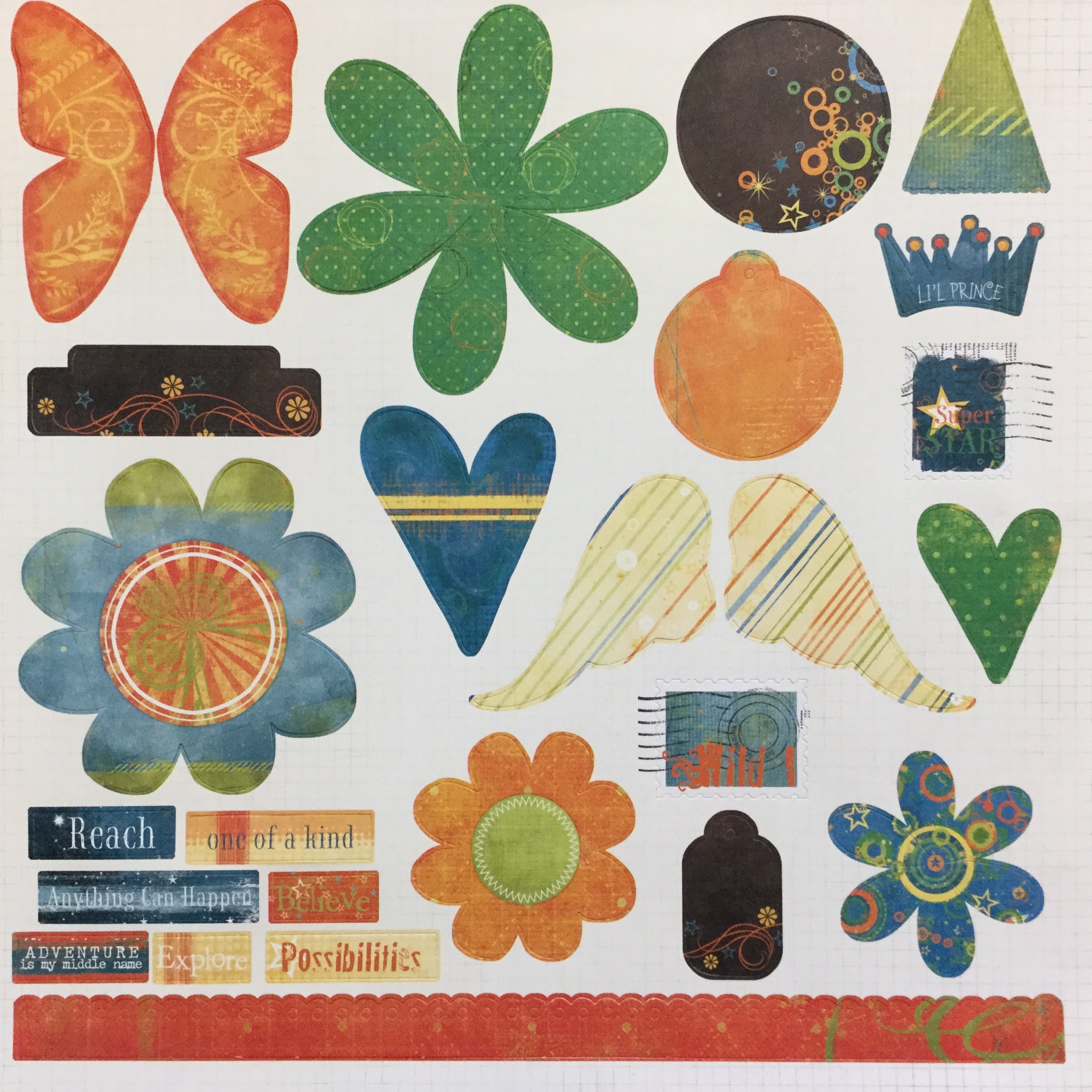 3F8784DA-05B0-4F1C-AB15-F6F62BD21021 Fancy Pants About A Boy TITLES AND TAGS 12"X12" DieCut Sheet - Image 1