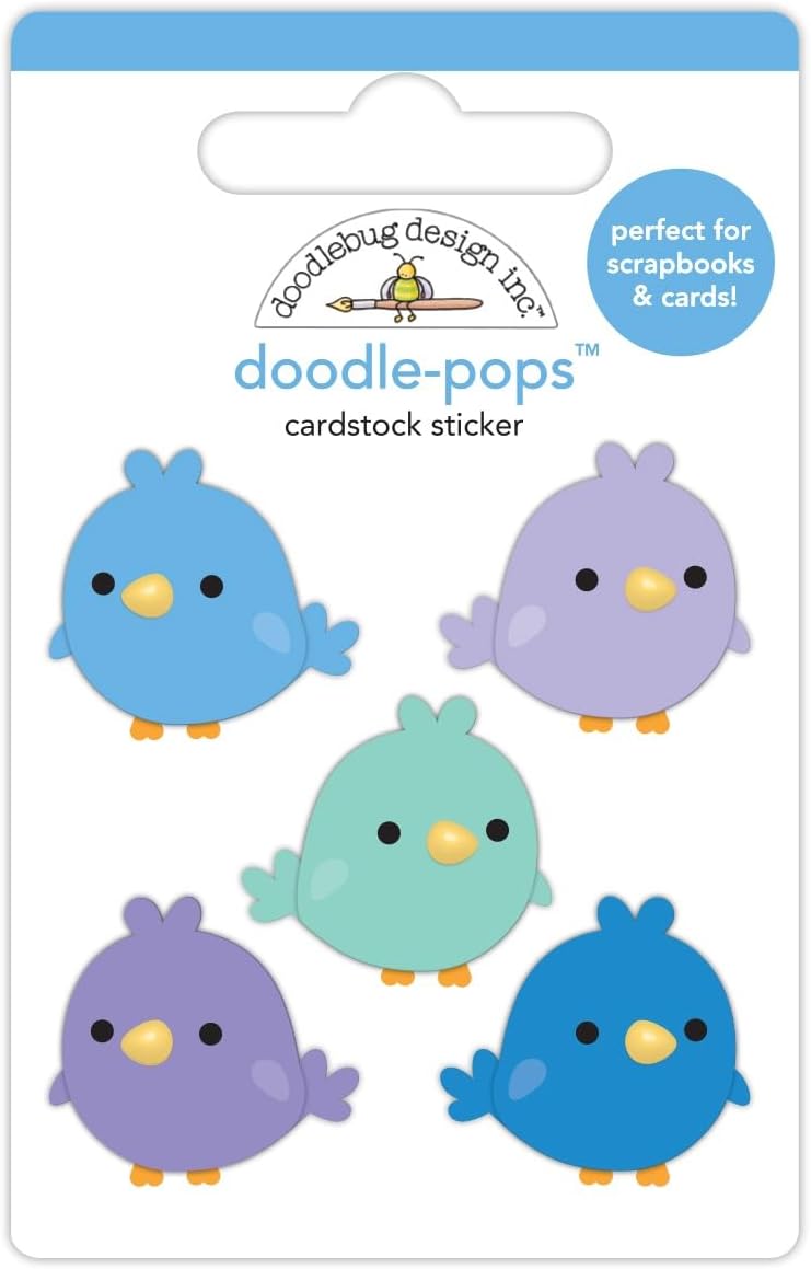 3F9DD0EE-EEEE-466D-8DF1-0C6489CCC413.jpg Doodlebug Doodle-Pops Snow Much Fun SWEET SNOWBIRDS 3D Stickers - Image 1