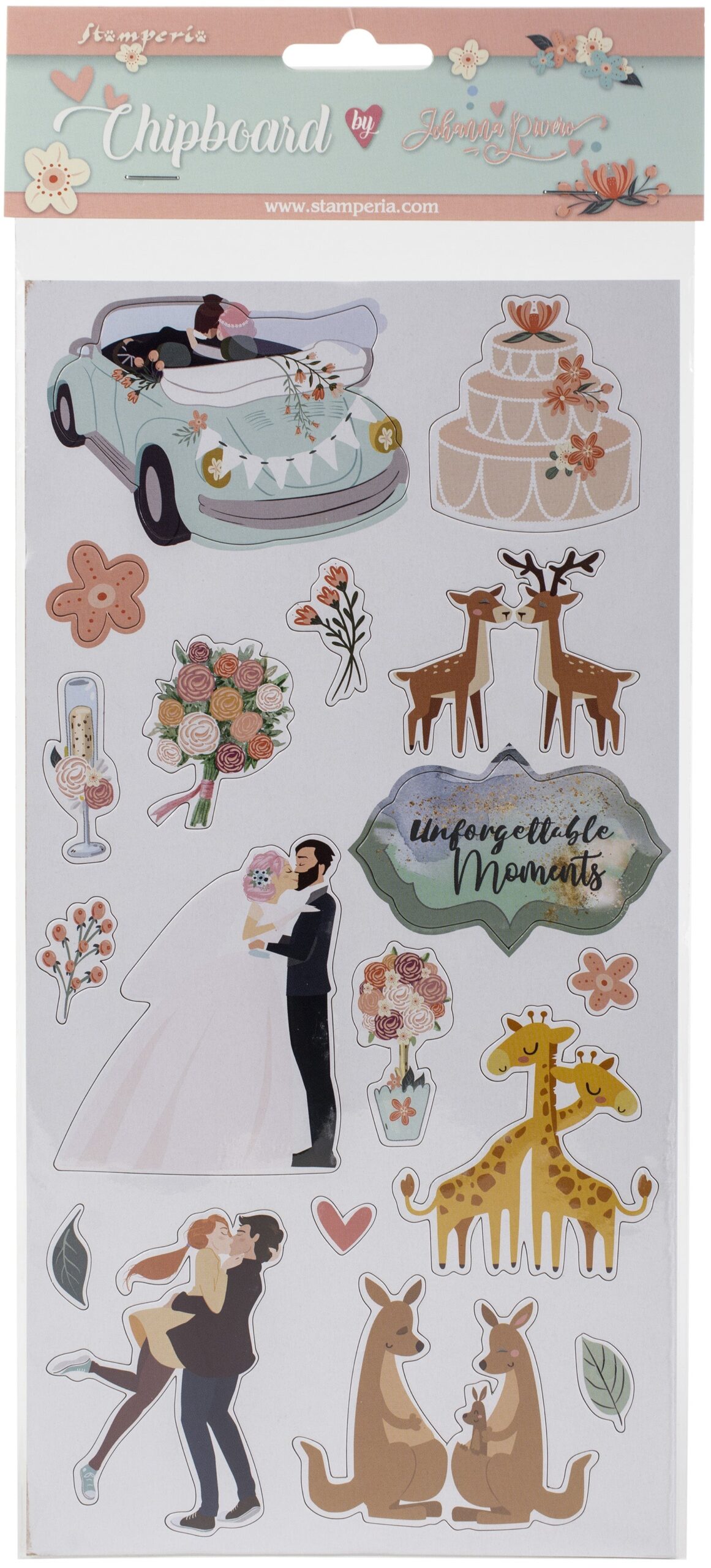 400AEC7A-7E2F-429F-AEB2-4FD7FE71D27C Stamperia UNFORGETTABLE MOMENTS Chipboard Stickers 18pc - Image 1