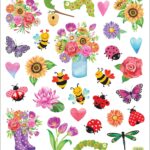 Sticker King SPRING FLOWERS & BUGS Stickers 30pc