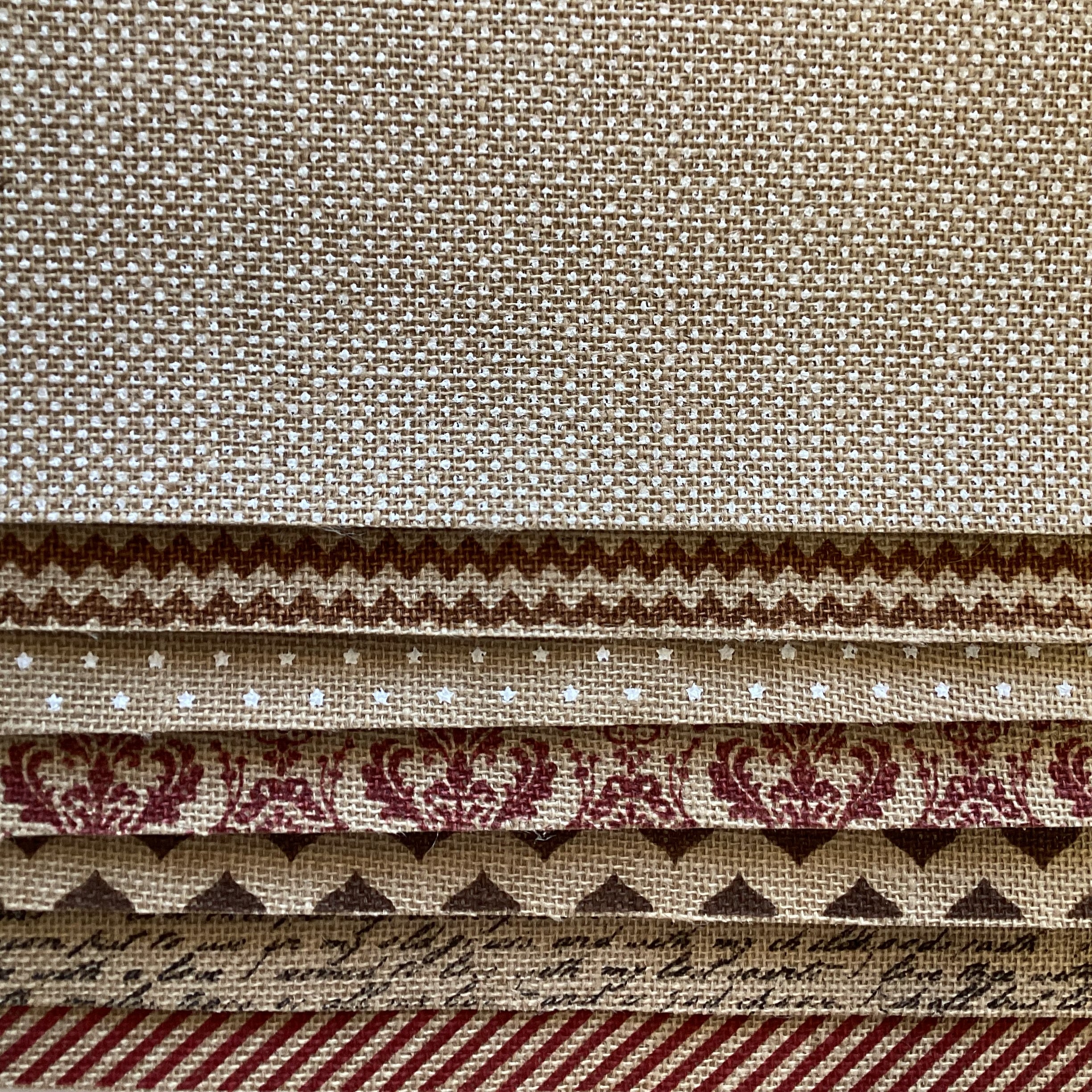 42502ABC-D680-45C3-9F06-C259979C0353 DCWV PRINTED BURLAP 12”x12” Real Burlap Fabric - Image 1