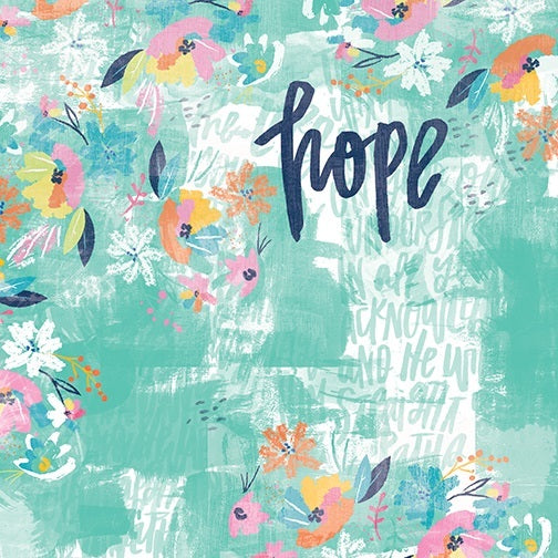 43041DE7-C54B-4831-A3A2-FEB23B397EFA Illustrated Faith HOPE 12"x12" Scrapbook Paper - Image 1