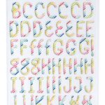 Thickers Pebbles Fun in the Sun PRISMATIC Printed Chipboard Letter Stickers 144pc