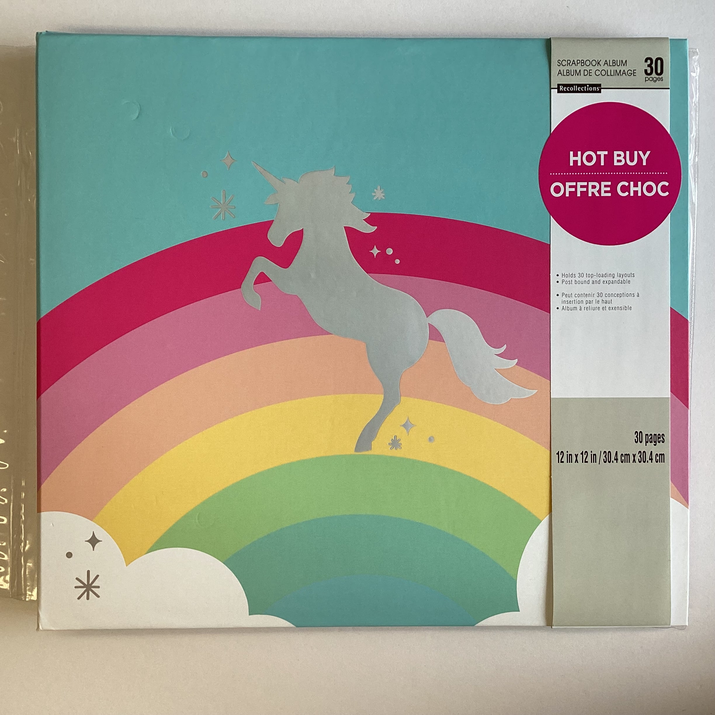 43A868BF-5CD9-4E4A-9E58-816665406327 Recollections RAINBOW UNICORN 12"X12" Scrapbook Album - Image 1