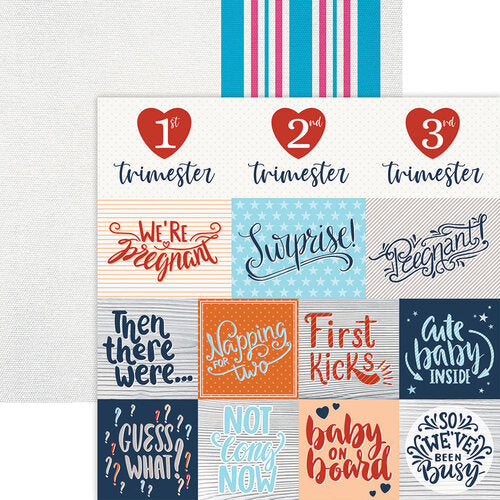 43D66B19-376A-4758-B5A2-76EEA6FB073F Reminisce BUMP TO BABY 12"X12" Scrapbook Paper - Image 1