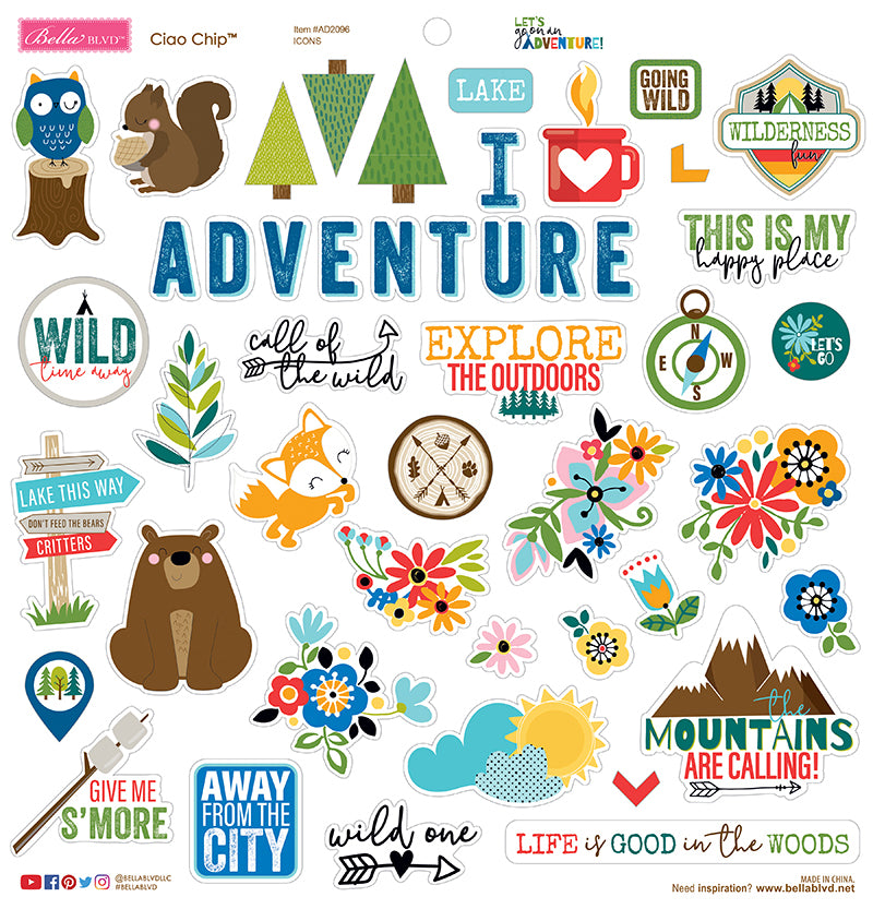 441EAEB4-2FEC-422E-AB82-77543562EEB9 Bella Blvd Let’s Go On An Adventure ICONS CIAO CHIP 12"X12" - Image 1