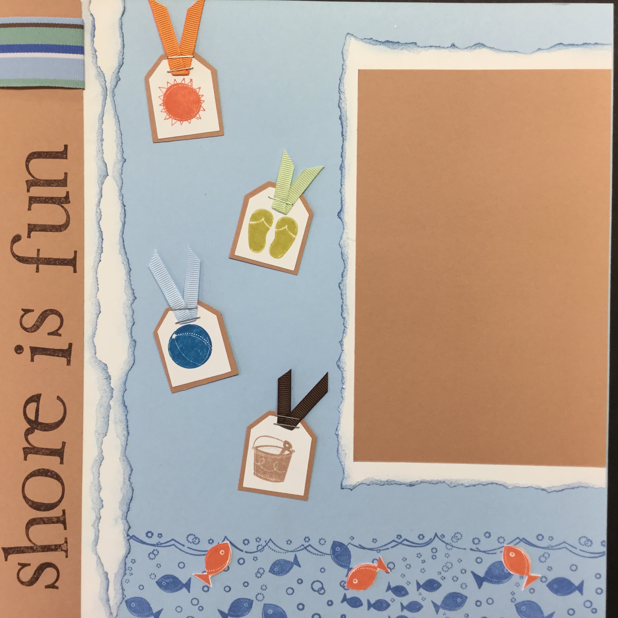 44478996-9C8D-4462-8BBB-0FEC976FDE8F Premade Pages $5.00 SHORE IS FUN (2) 12"X12" Scrapbook Pages - Image 1