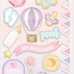 Paper House BABY GIRL WATERCOLOR Cardstock Sticker