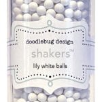 Doodlebug Monochromatic LILY WHITE Balls Shakers