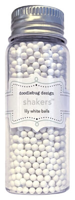 Doodlebug Monochromatic LILY WHITE Balls Shakers