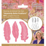Crafters Companion HEAVENLY BOHO FEATHERS Bohemian Stamp and Die Set