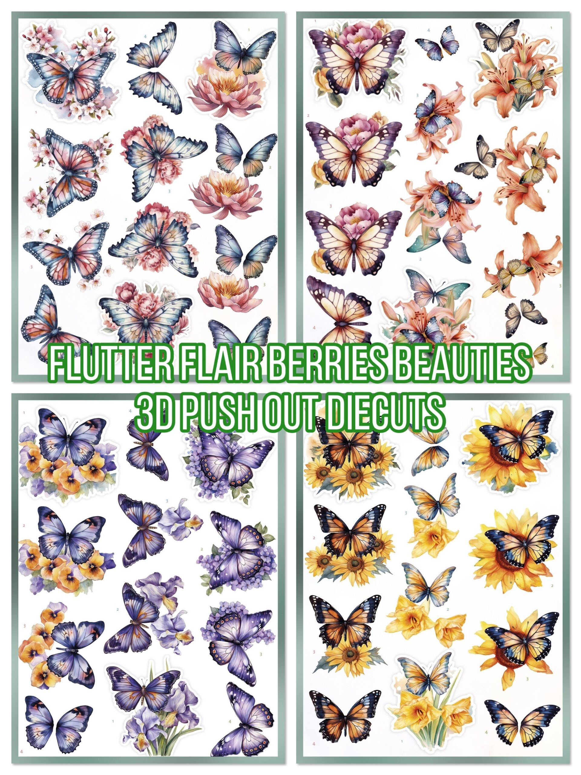 48AD51EB-B3FF-41E3-92C3-EE4214654D5D FLUTTER FLAIR Berries Beauties 3D Push Out Diecuts - Image 1