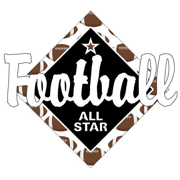 48D1447B-176B-460F-94F7-0B9CBADC5775 FOOTBALL ALL STAR Laser Cut 1pc Scrapbook Customs - Image 1