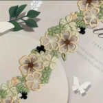 Scrapbooksrus Embroidered Lace APRICOT FLOWERS Ribbon 1 yard Trim