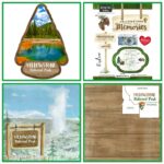 National Park YELLOWSTONE WATERCOLOR Paper & Stickers 4pc Kit