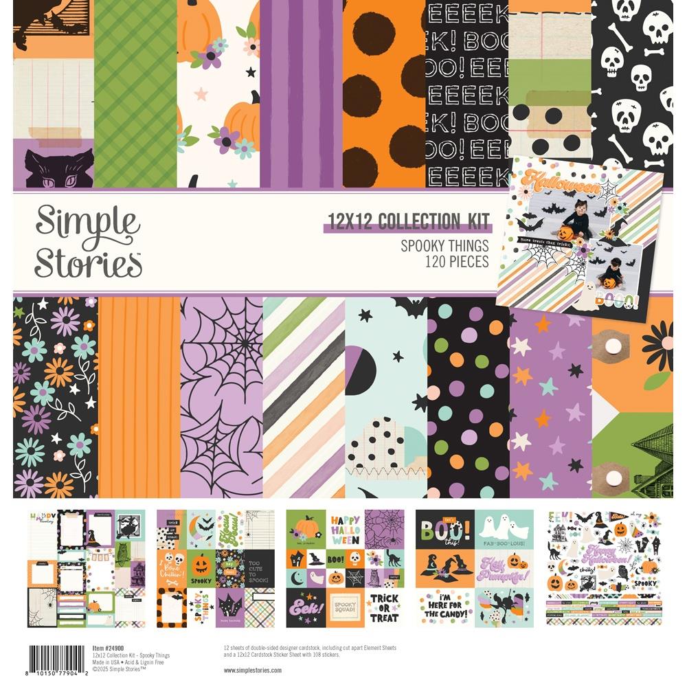 4BEBE36F-6784-4A44-B949-B09CA17AD8C3 Simple Stories SPOOKY THINGS 12"X12" Collection Kit - Image 1