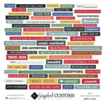 Scrapbook Customs TRAVEL WORD PAPER CUT-OUTS 12”X12” Scrapbook Paper
