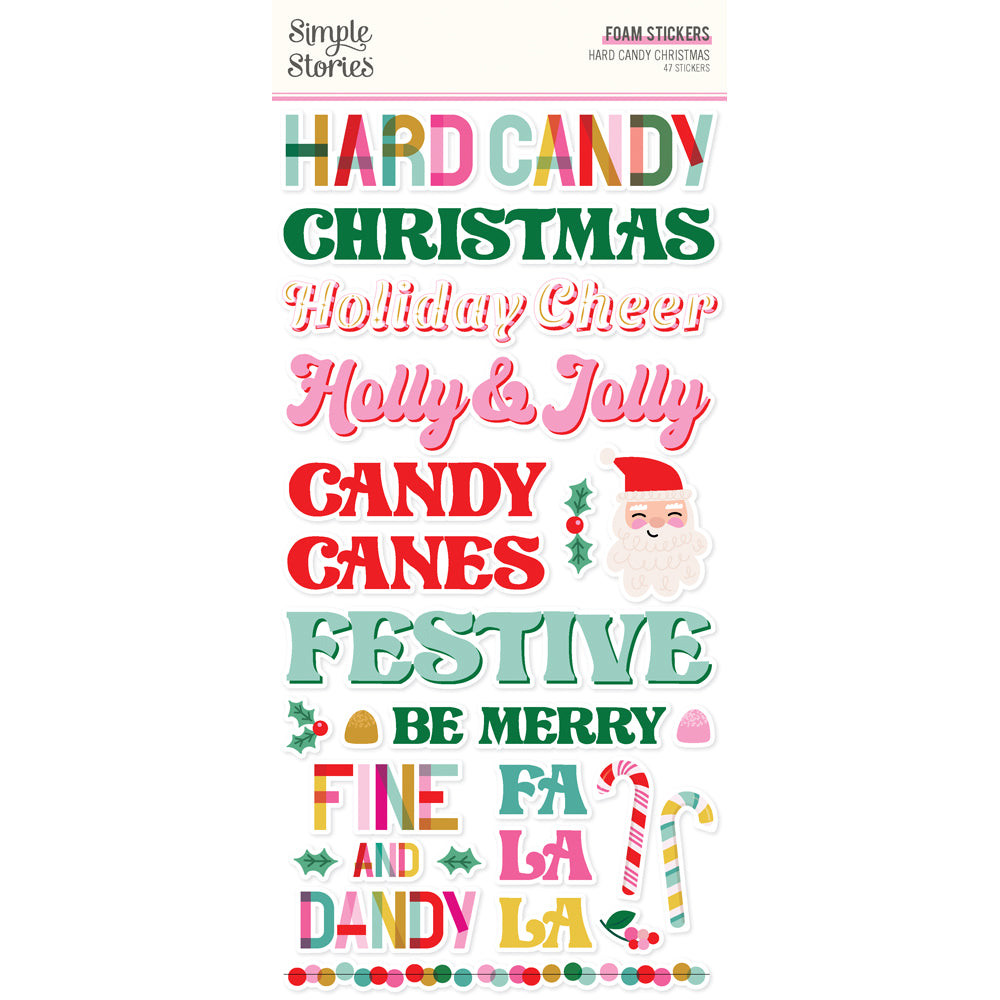 4D6165C8-3286-4FD6-B45E-E8D38843FD9D Simple Stories HARD CANDY CHRISTMAS Foam Stickers 47pc - Image 1