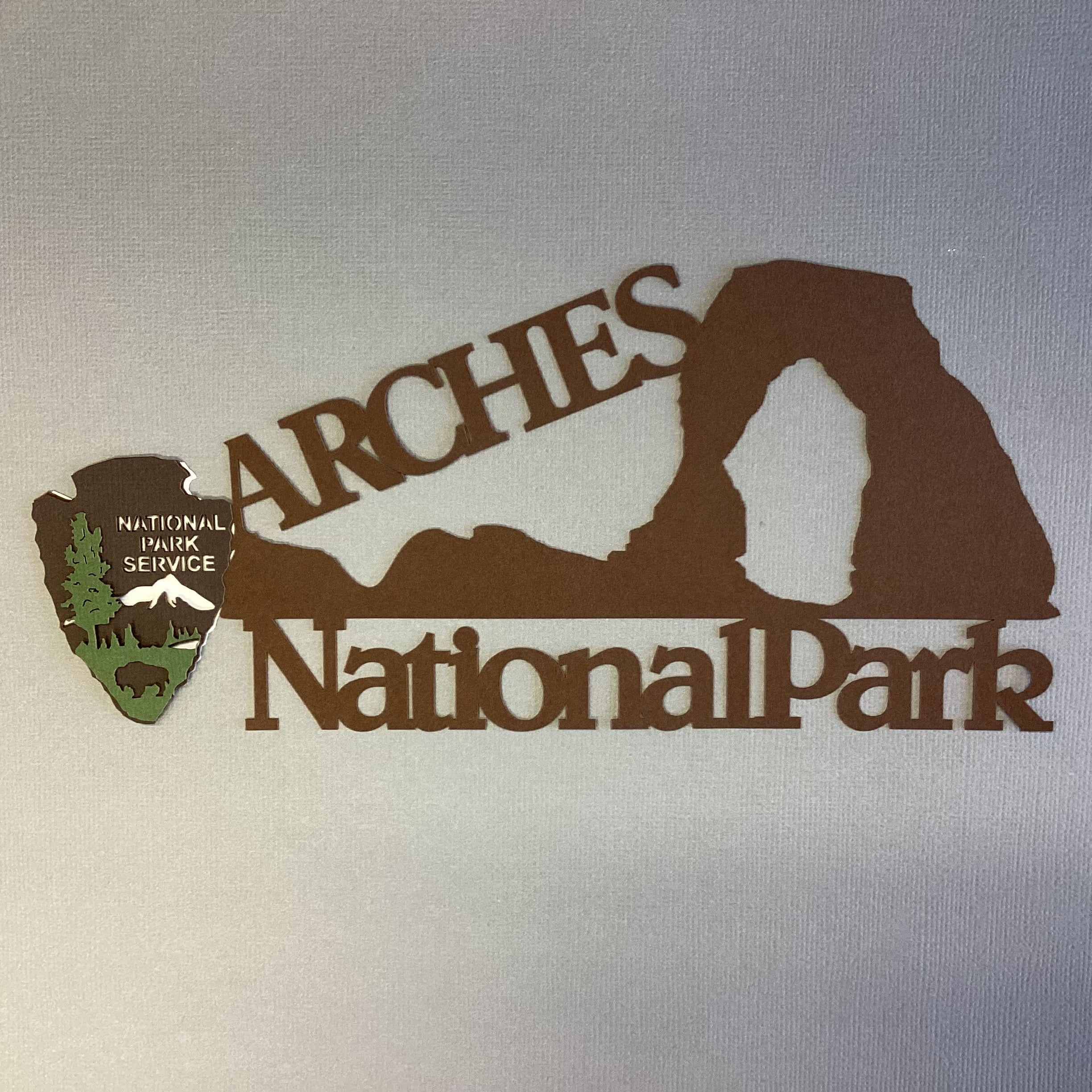 4EB3BCB5-EC7A-4670-BDAA-2626351F8042 ARCHES NATIONAL PARK SPEARHEAD Travel Title Laser Cuts - Image 1