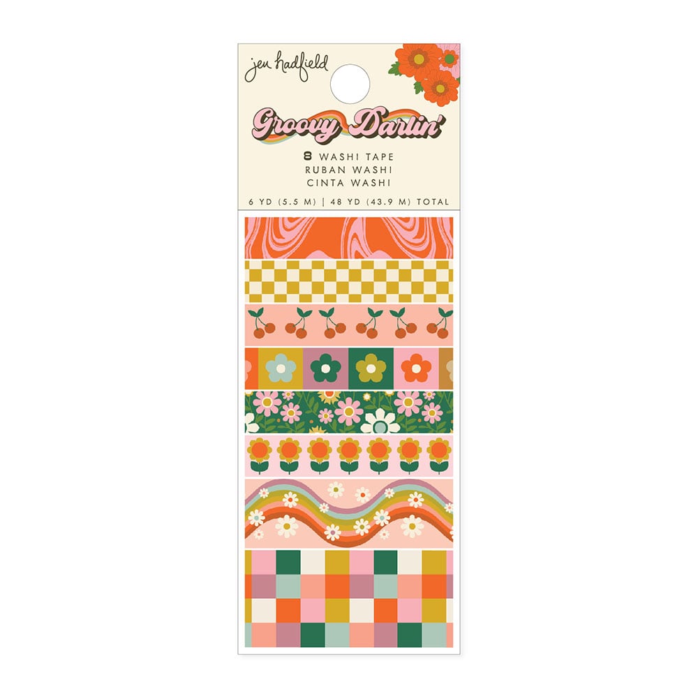 4FAB7F96-E88D-4CDC-9B5F-E6A542CF7E4A Jen Hadfield GROOVY DARLIN’ Washi Tape 8pc - Image 1