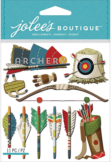509E8623-9779-4108-9E43-FEE7717BEC86 EK Success Jolee's Boutique ARCHERY Stickers 11pc. - Image 1