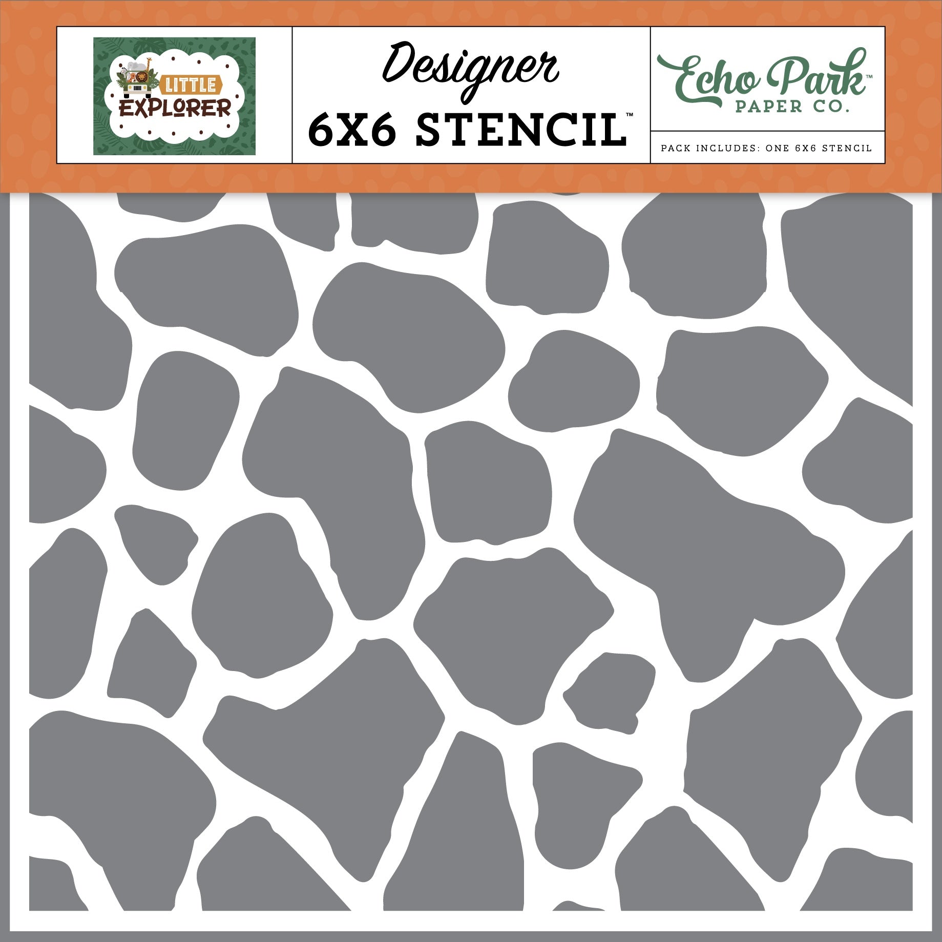 50E22089-E44F-4405-926B-6746EFEE9698 Echo Park Little Explorer GIRAFFE SPOTS 6"X6" Stencil 1pc - Image 1