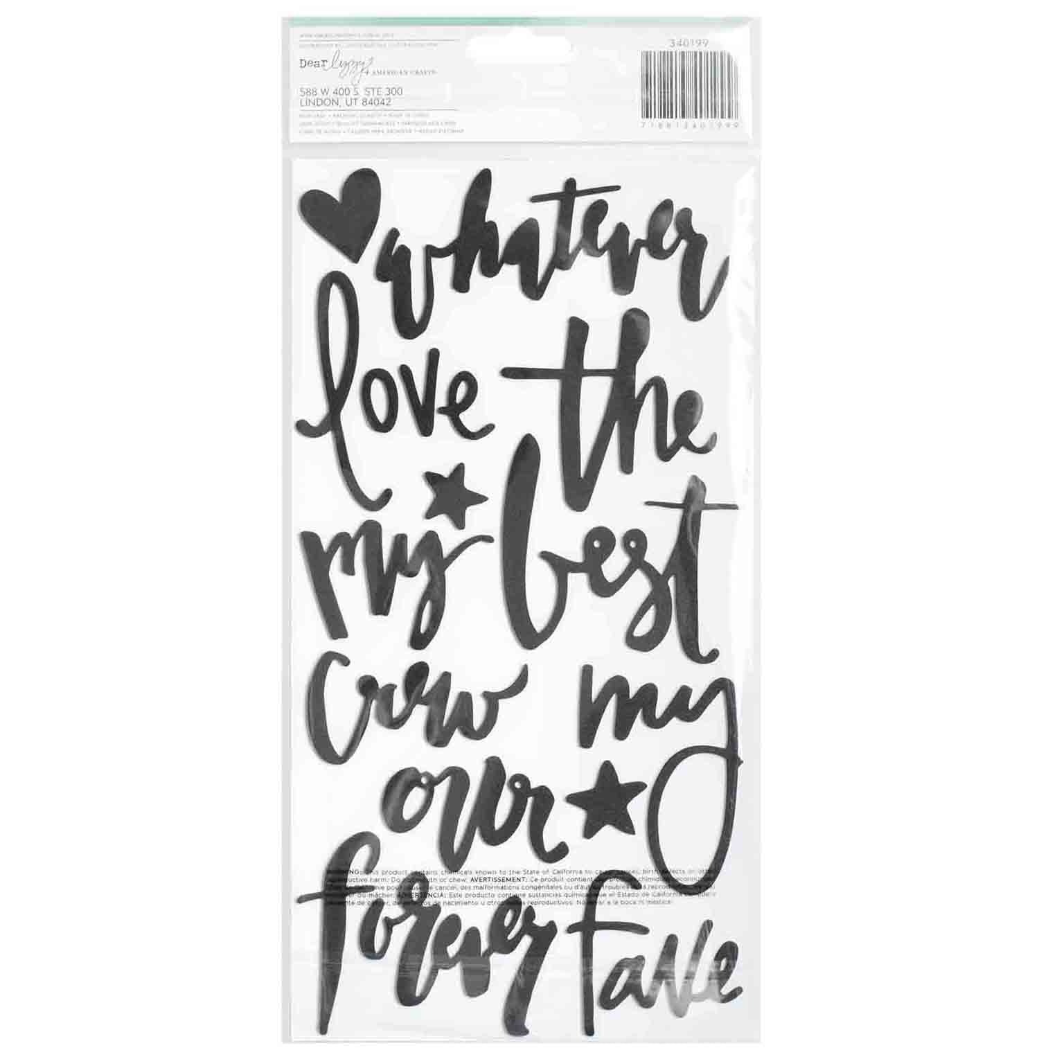 512061PK Thickers Dear Lizzy SNAPSHOTS Foam Phrase Stickers - Image 1