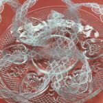 May Arts 5/8" ANTIQUE SCALLOP Sheer Lace Ribbon 1 yard yd