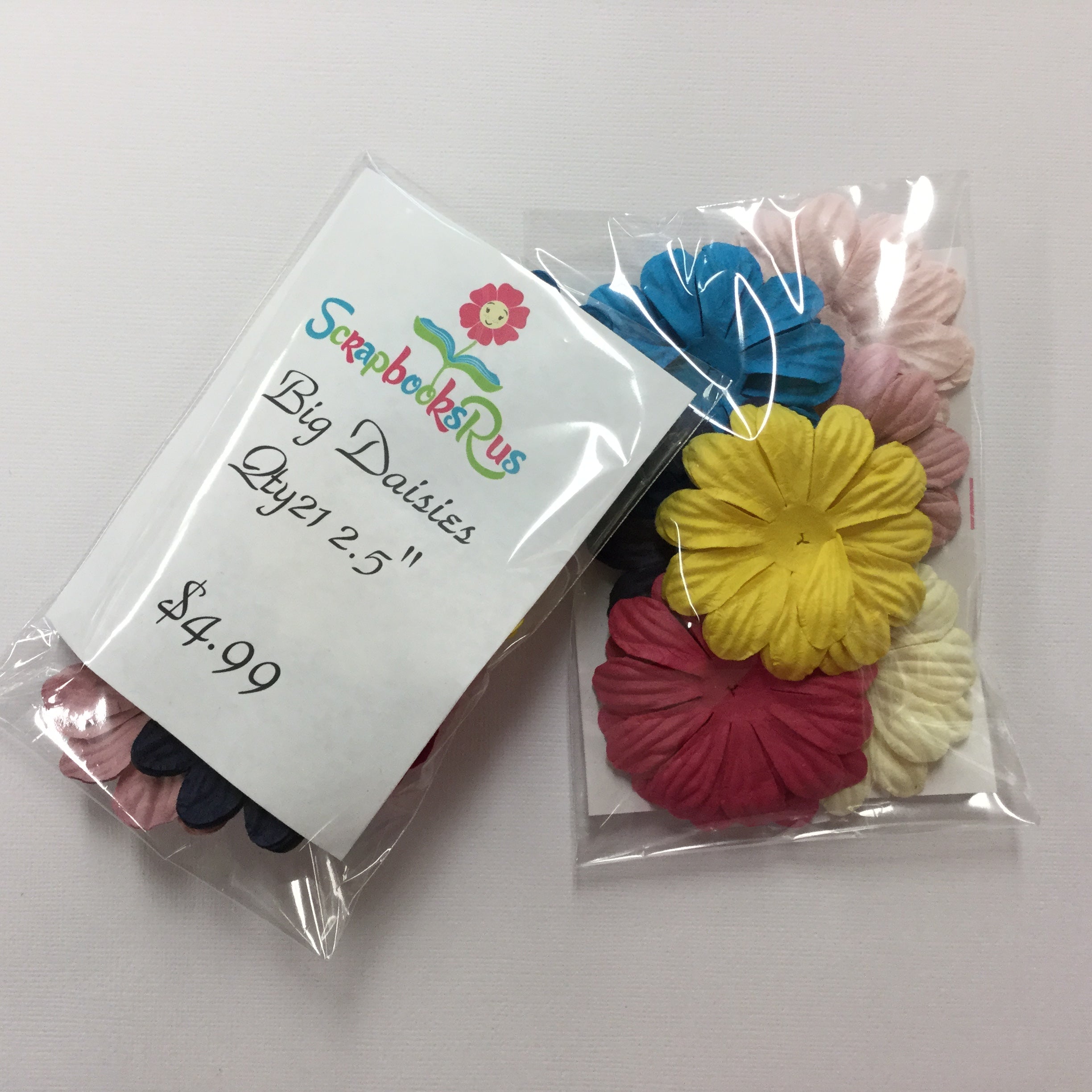 Big Daisies 21pc Scrapbook Flower FlowersSet Big Daisies 21pc Mulberry Flower Set - Image 1